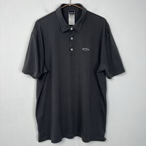 Patagonia Men's Size Large Trout Fitz Roy Short Sleeve Polo Gray Organic Cotton